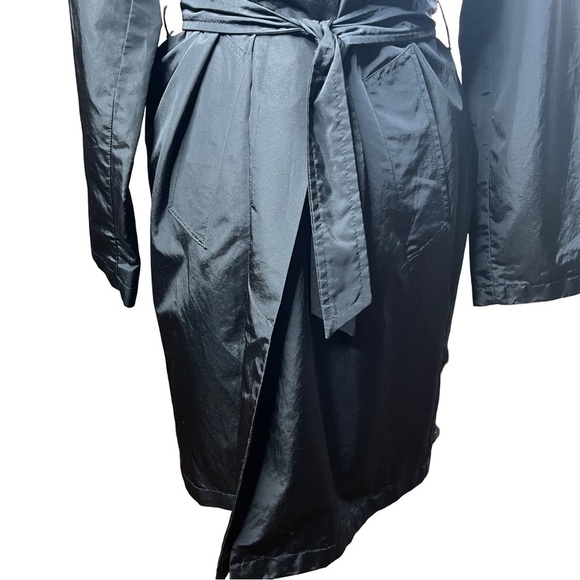 ✨ MAX & Co. Active Wrap Trench Coat M Black Rare Vintage Pre-owned Excellent✨ - Picture 3 of 16